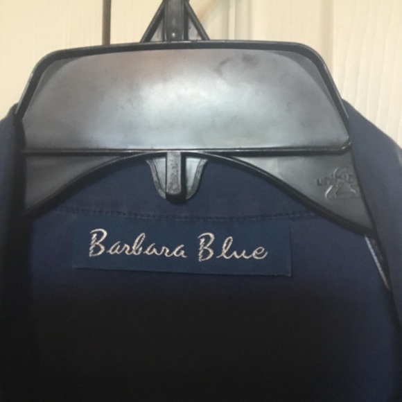 BARBARA BLUE 100% Silk Long-Sleeve Blouse Sz L - Picture 3 of 8